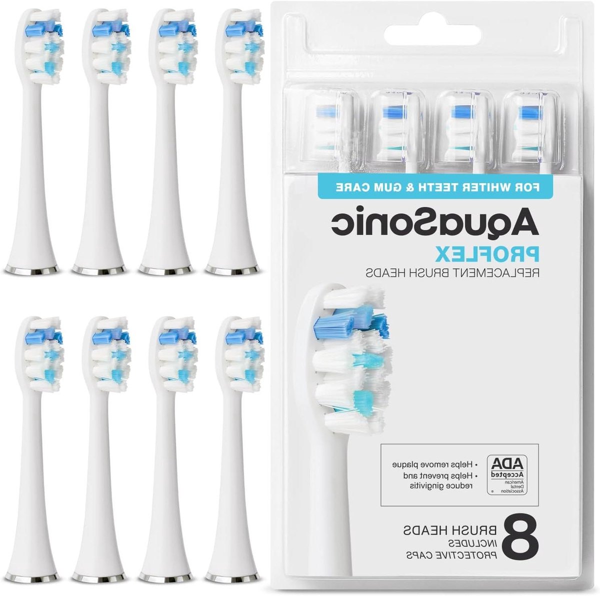 Vervangende Opzetborstels - Tandenborstelkoppen - Mondhygiëne Verbeteren - ProFlex Zachte Borstelharen - 8 stuks - Wit