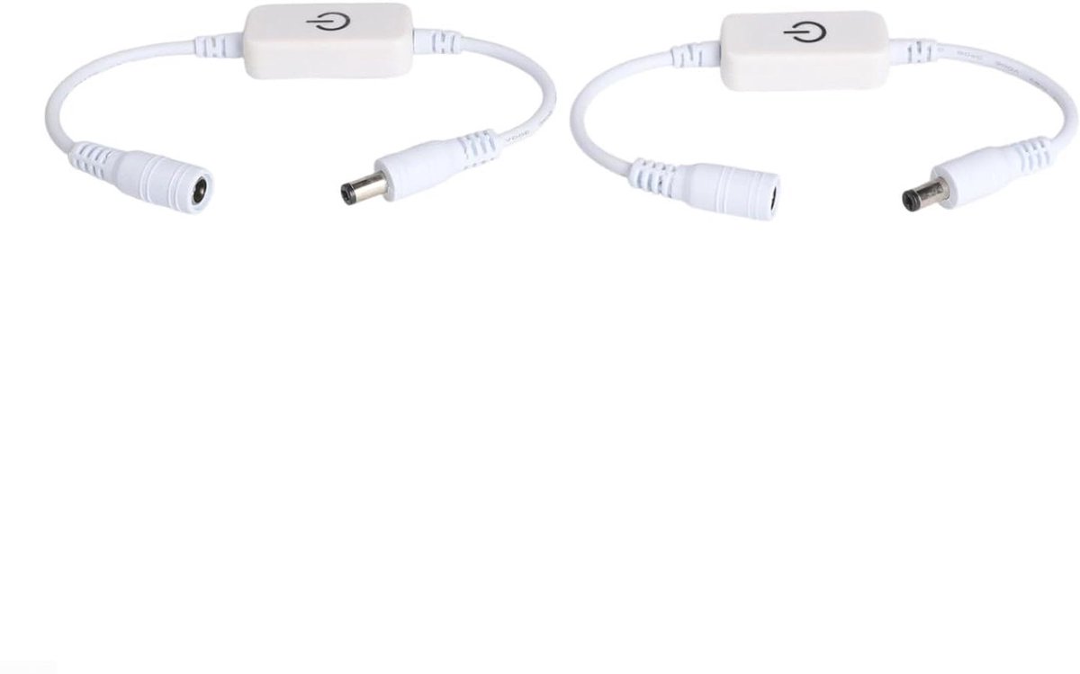 LED Strip Dimmer - Inline Schakelaar - Verlichting Instellen - Capacitieve Touch - 2 Stuks - Wit