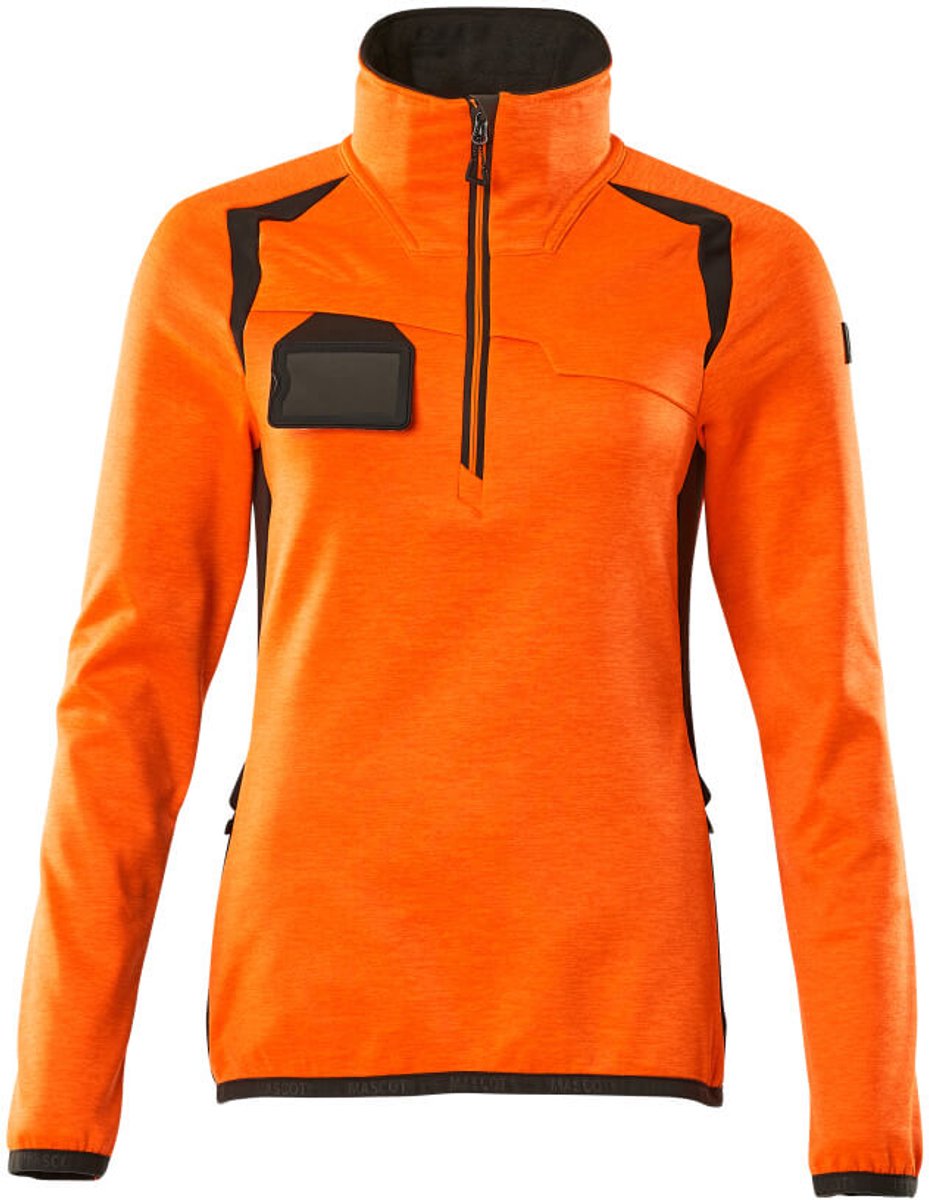 Mascot Accelerate Safe Fleecetrui met korte rits 19353-316 - hi-vis oranje/donkerantraciet - 4XL