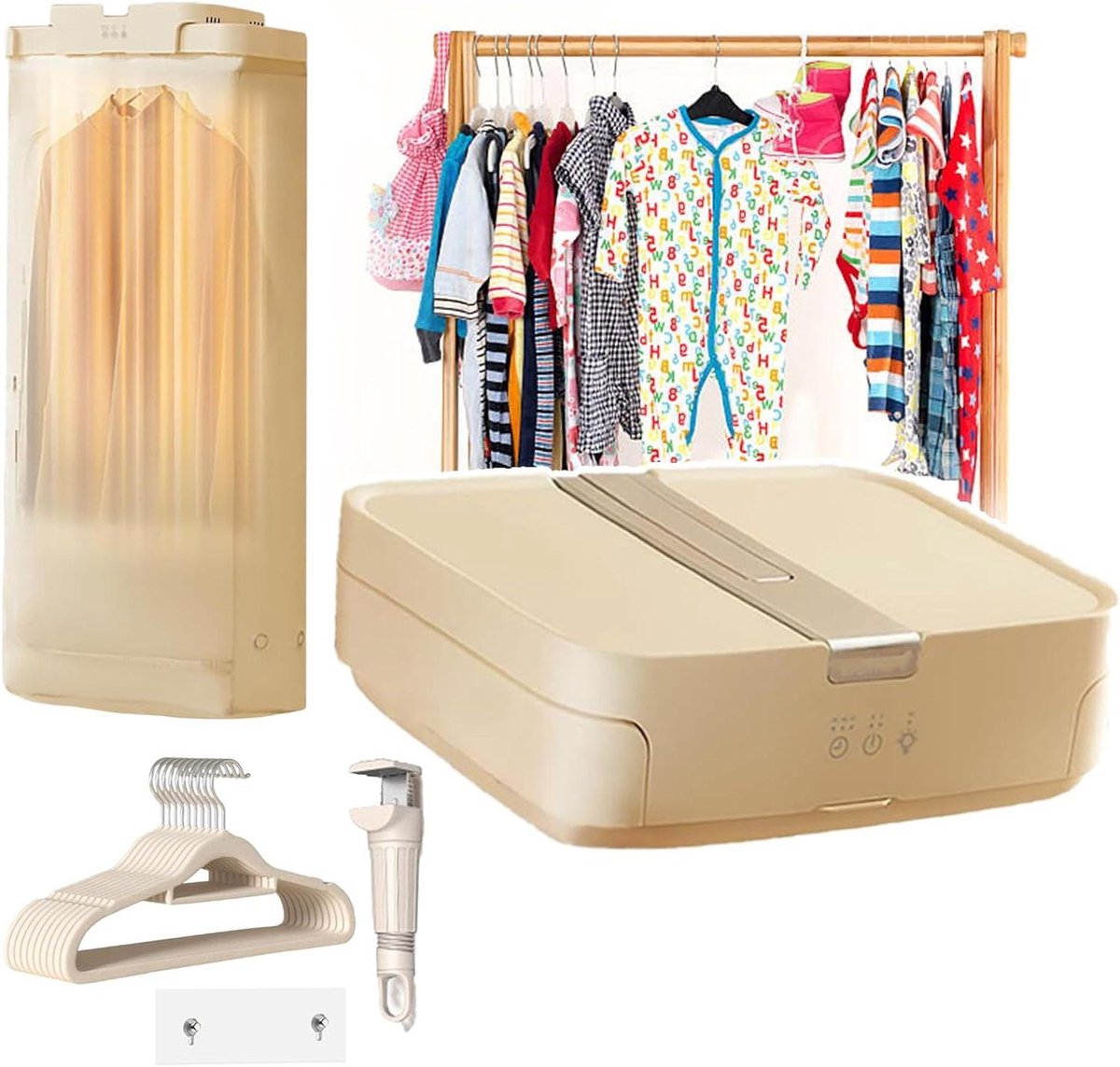 Draagbare Wasdroger Mini Droger Opvouwbaar Kleding Drogen Intrekbaar Wandmontage 5 kg Capaciteit Wit