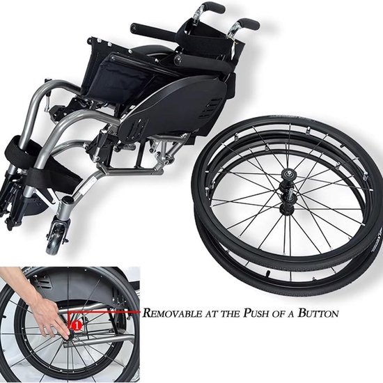 Reservewiel Set - Rolstoel Wielen - Dagelijks Gebruik - Snelwissel Systeem - 24x1 Inch - Rood — afbeelding 2
