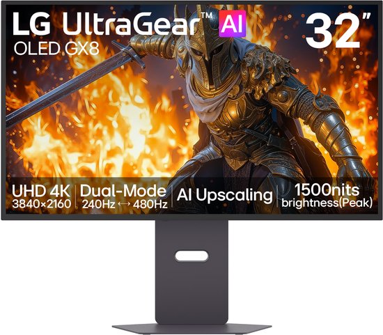 LG UltraGear 32GX870B-B - 4K Tandem OLED Gaming Monitor - Dual-Mode 240 <-> 480 hz - 32 inch