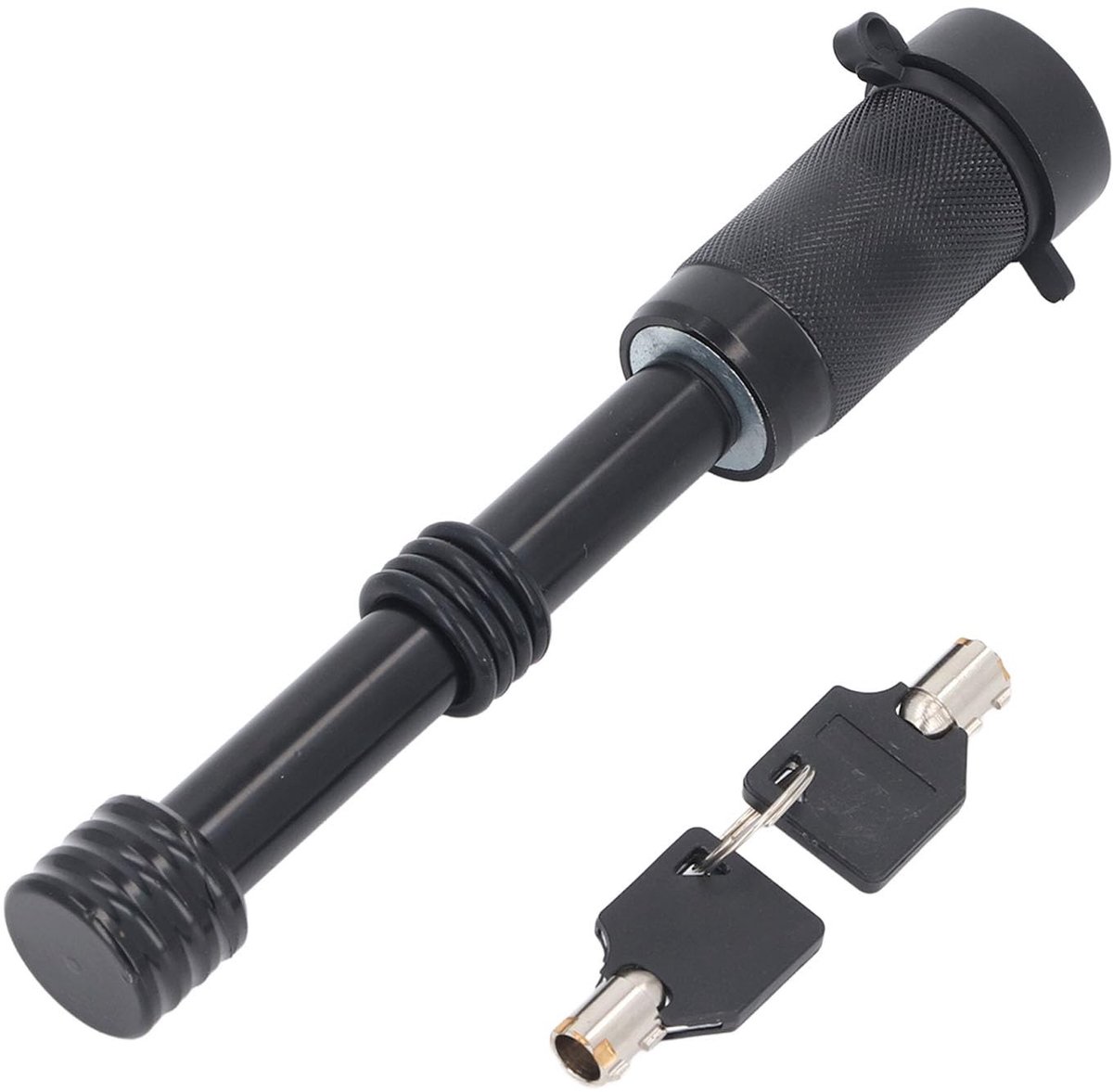 Dailygoods- Trekhaakvergrendeling met Drukvergrendeling - Aanhangwagenkoppelingsslot - Trekhaakpenvergrendeling - Zinklegering - Totale Lengte 189 mm - Inclusief 2 Sleutels - Aanhangwagenlock