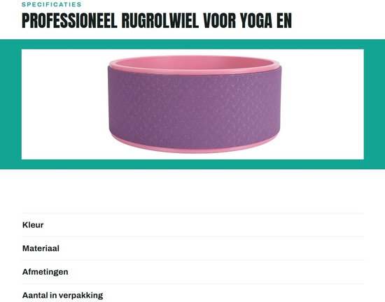 Dailygoods- Foam Roller Professionele Rugsteun - Yoga/Stretching Wheel - Ergonomisch Ontwerp - TPE-Materiaal - 30 cm - Ondersteunt Lichaamsvorming - Rugrol van Dailygoods — afbeelding 2
