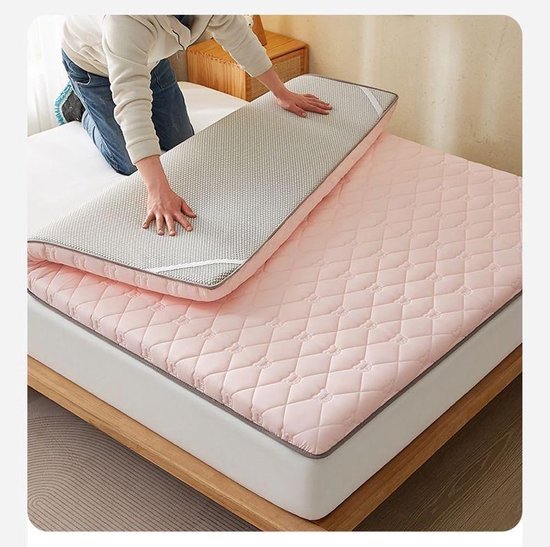 Japanse Futon Matras - Vloermatras Slaapmat - Comfortabel Slapen - Ergonomisch Ontwerp - 120x200cm - Roze — afbeelding 2