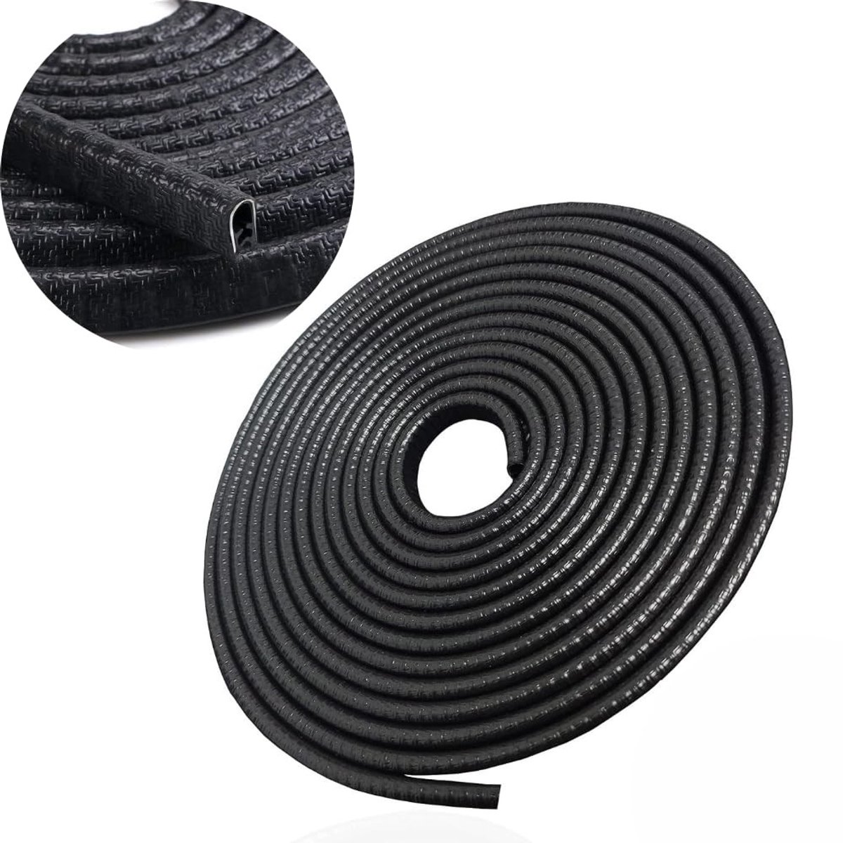Dailygoods- Autobeschermingsstrip U-vormig - Rubber Deurstrip - Bescherming tegen Krassen - Eenvoudig te Installeren - 5 Meter Lang - Schokbestendig - Deurrubber
