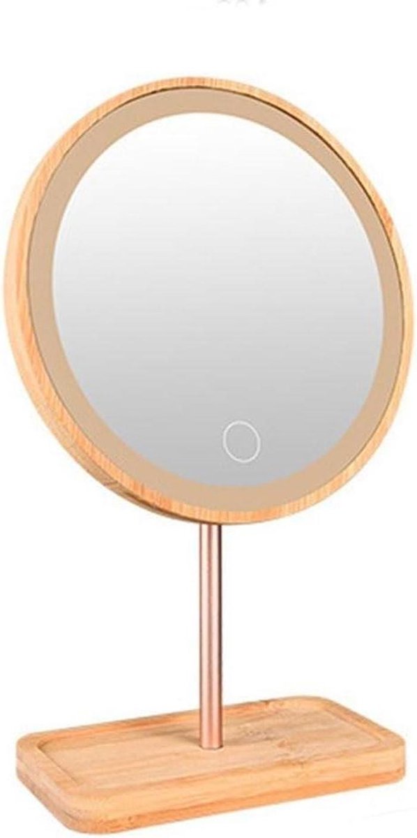 Table Desk Makeup Mirror Desktop Led Makeup Mirror Home Desktop Lighted Makeup Mirror Girls Makeup Light Mirror Rechargeable Table Lamp Portable Small Cosmetic Mirror (Color : A)