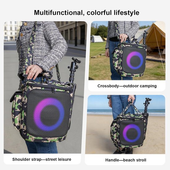 Draagbare draadloze Bluetooth-compatibele geluidsoverdracht stoffen zakjes voor JBL Partybox Encore2 Speaker Opbergtas Draagtas (Camouflage) — afbeelding 4