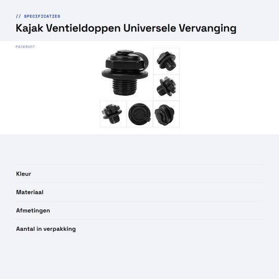 Opblaasbare ventielen - Luchtventielen - Watersport - Hoge kwaliteit kunststof - 2 stuks - Zwart van Merkloos — afbeelding 3