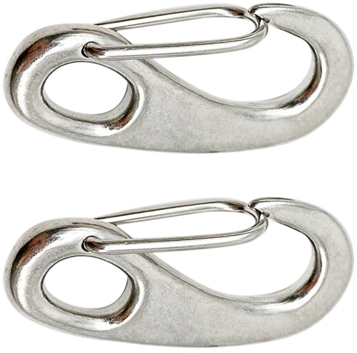 Dailygoods- Snaphaak Eivormig Ontwerp - Karabijnhaak RVS - Musketonhaak Sleutelhanger - Karabijnhaak met Klikdeur - 30mm/100mm - Voor Outdoor Activiteiten