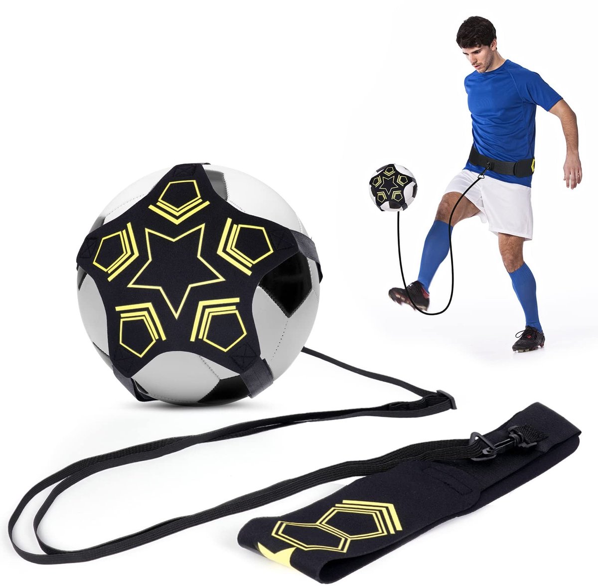 Dailygoods- Voetbaltrainingsriem met 5 klauw - Flexibele Verstelriem - Handsfree Trainingshulpmiddel - Trainingsapparatuur voor Maat 3/4 - Geschikt voor Kinderen/Volwassenen - Voetbaltraining