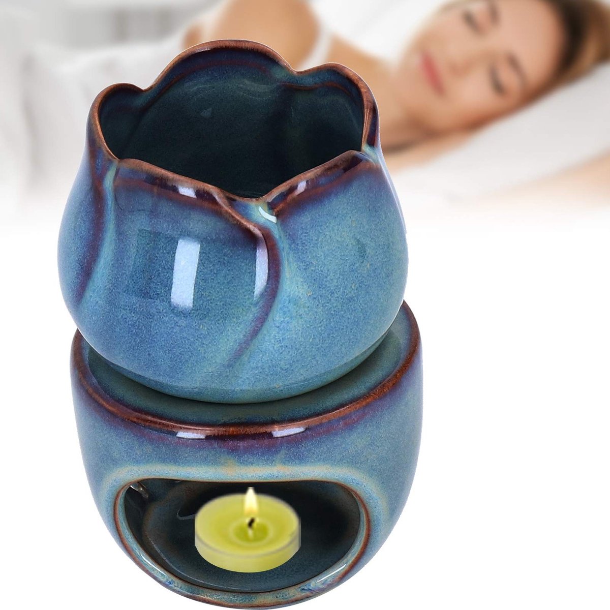 Dailygoods- Oliebrander Hoogwaardige Keramische - Aromabrander - Geurlamp - Theelichthouder - Decoratiegeschenk - 180 ml Inhoud