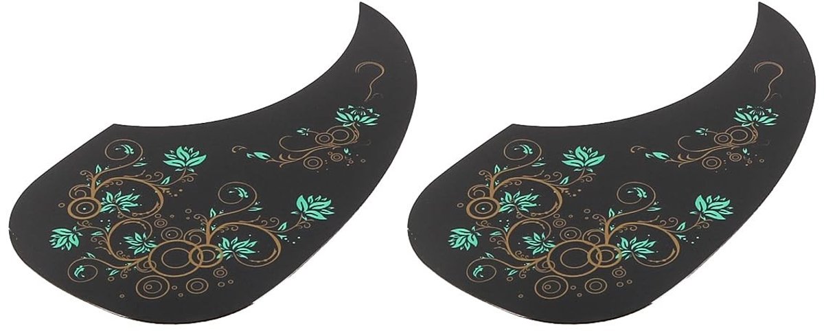 Dailygoods- Decoratieve Stickers Set van 2 - Gitaarslagbeschermer - Biascorrectiestickers - Geschikt voor 40/41 Inch Gitaren - Zelfklevend - PVC 18 x 9,7 cm