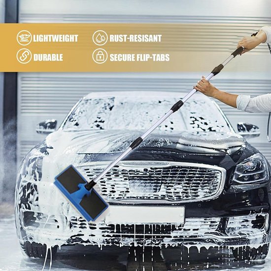 Car Wash Brush with Water Connection, Car Wash Brush with Handle 55-168 cm, Washing Brush with Hose Connection, Car Brush Washing Brush Telescope, Water Brush Car for Caravan, Car, Truck, Bus — afbeelding 2