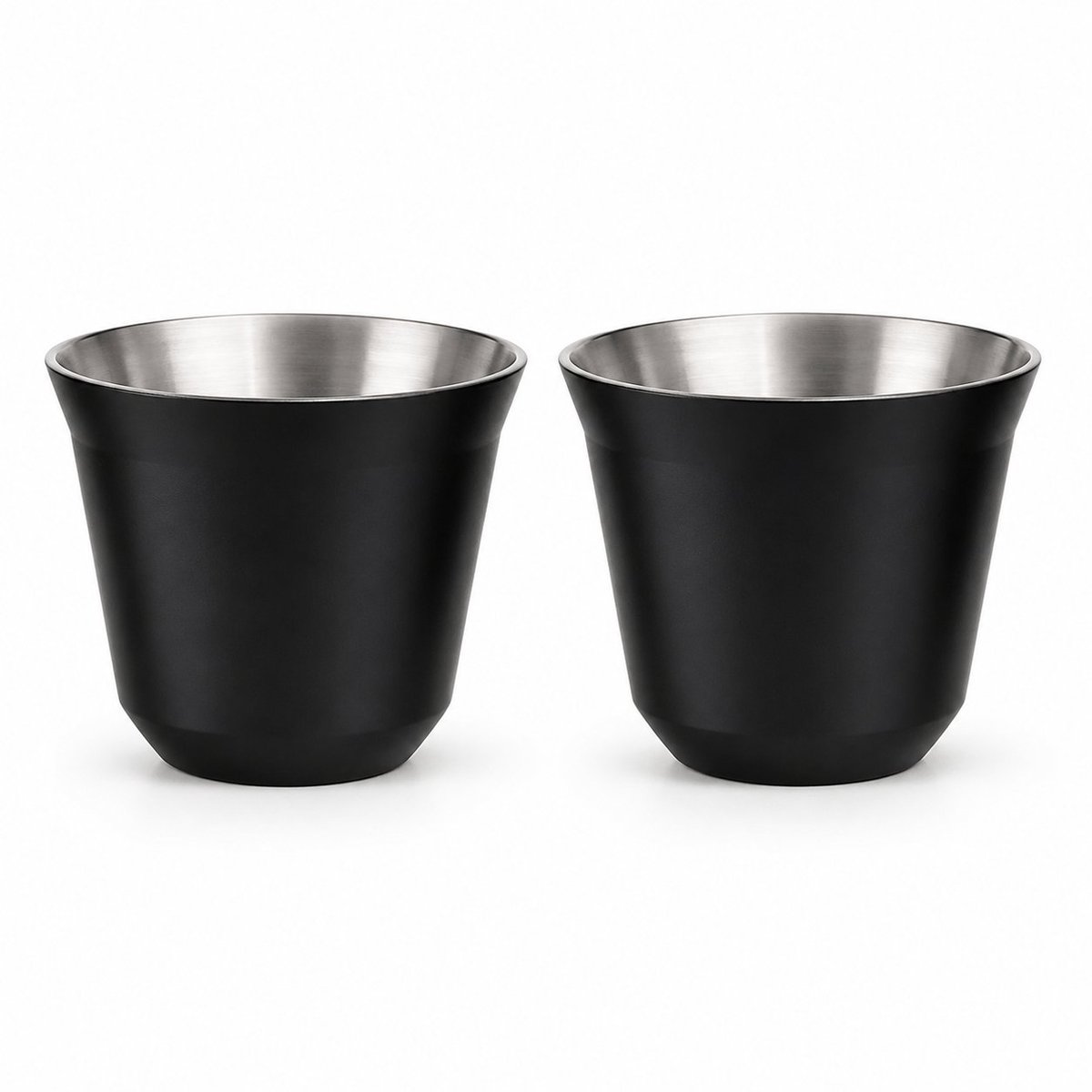 My Green Deal – RVS Koffiebekers Zwart Set van 2 – 163 ml – Koffiekopjes Zonder Oor – Espresso Bekers – Premium 304 RVS – Minimalistisch & Vaatwasserbestendig