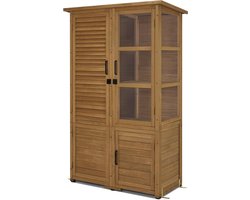 M MCombo Tuinkast Hout Weerbestendig, Tuinkast Tuin Outdoor Waterdicht, voor buiten Balkon Terras, Tuinkastmet 3 uitneembare planken 55×110×175 cm, 0130D (naturel)