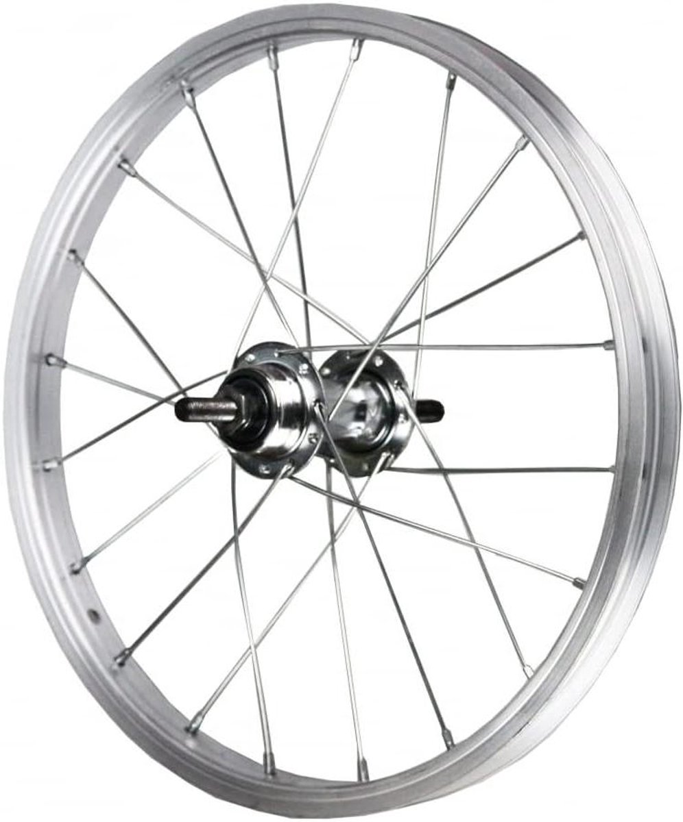 Fietswiel Achter - Reservewiel - Stadsfiets Gebruik - Aluminium Velg - 14 Inch - Zilver