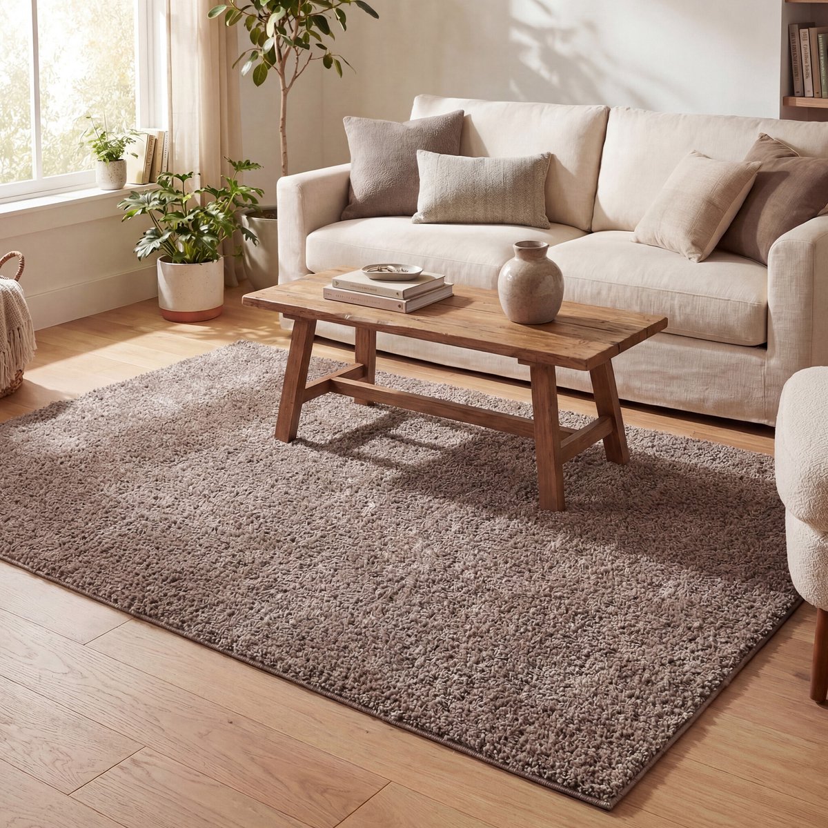 NATURL. Hoogpolig vloerkleed - Lofty Taupe - 160x230cm