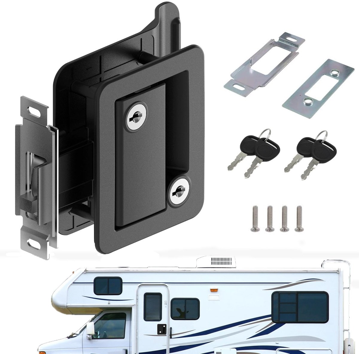 Dailygoods- Deurslot Heavy Duty - Zinklegering - Dubbele Cilinder - Anti-diefstal - Weerbestendig - Geschikt voor Caravan/Camper - Inclusief 4 Sleutels - Camper Slot