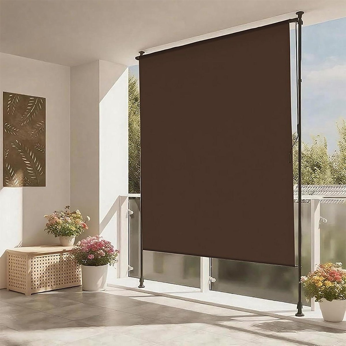 Rolgordijn voor buiten - Zonnescherm Balkon - Privacy Creëren - Handslinger Bediening - 20
