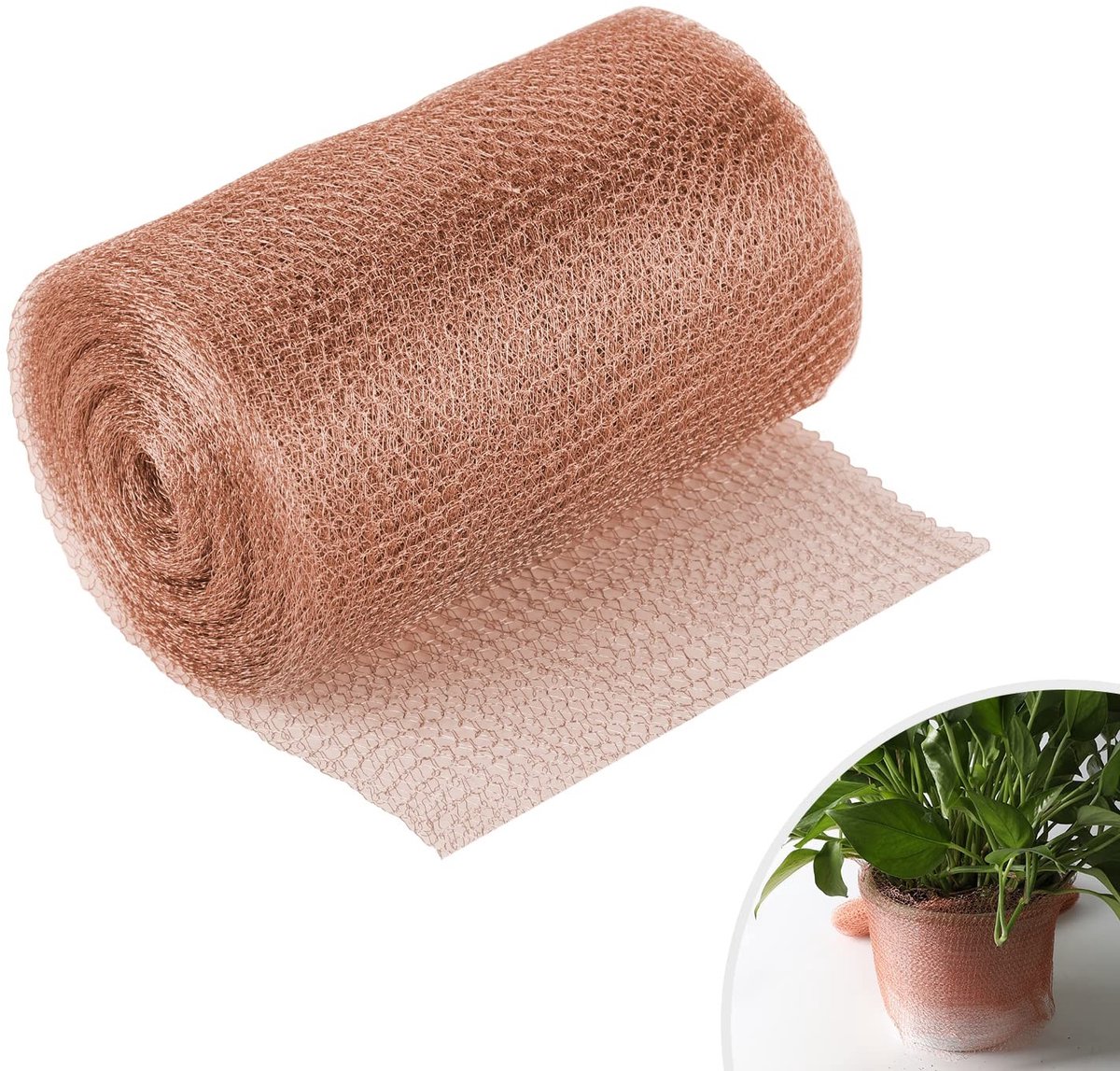 Dailygoods- Kopergaas 12,5 cm x 12 m - Flexibel - Tegen slakken/knaagdieren - Duurzaam - Herbruikbaar - Milieuvriendelijk - Tuinbescherming
