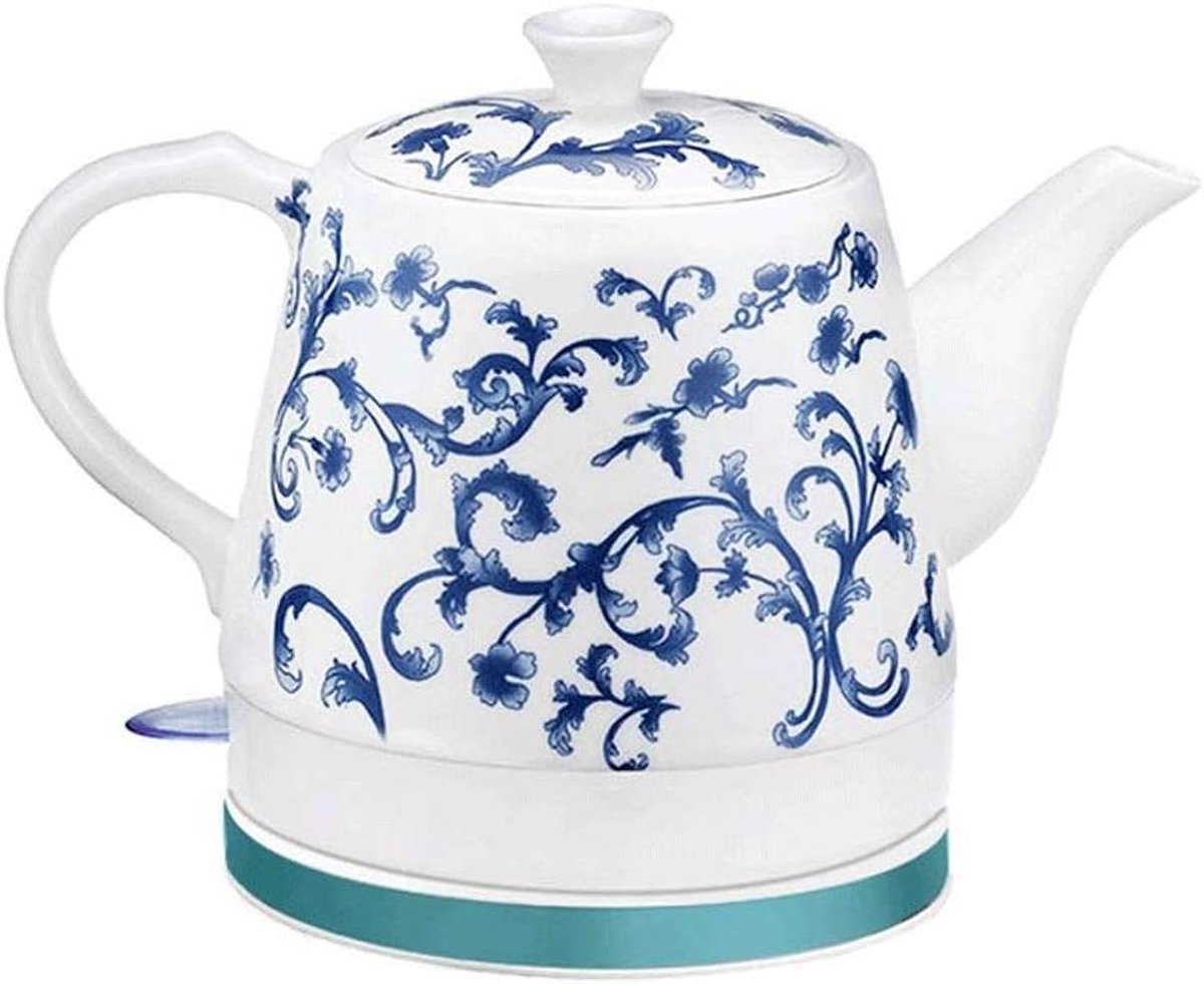 Elektrische Waterkoker Keramische Ketel Snel Water Koken Dubbele Isolatie 1.2 Liter Blauw Wit
