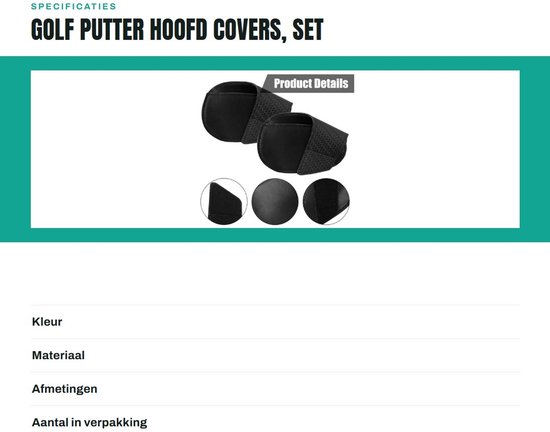 Putter Cover - 10 Stuks - PU Lederen - Golf Hoofddeksel - Slijtvast - Bescherming - Efficiënte Drukontlasting - Golfclub Cover — afbeelding 3