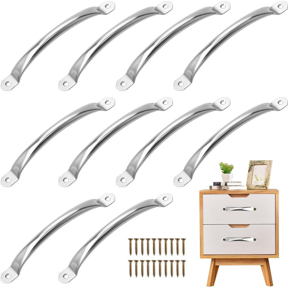 Dailygoods- Ladegrepen Roestvrij staal - Handgrepen - Kastgrepen - Meubelgreep - Deurgreep - 128 mm gatafstand - Duurzaam en corrosiebestendig