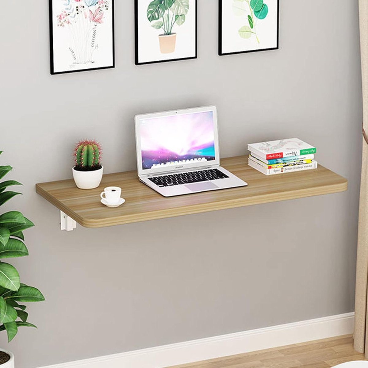 Ruimtebesparende Wandmontage Vouwbureau voor Laptop Verstelbare Drop Down Computer Tafel Compact Home Office Meubels Moderne Drijvende Werkstation