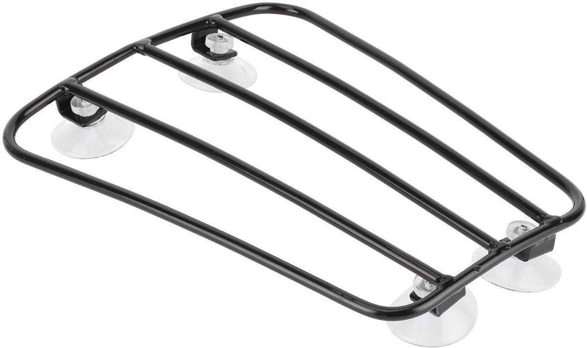Dailygoods- Bagagerek Retro Stijl - Motorfiets Bagagerek - Zwart - Duurzaam - Schokbestendig - Lichtgewicht - Motorfietsdrager