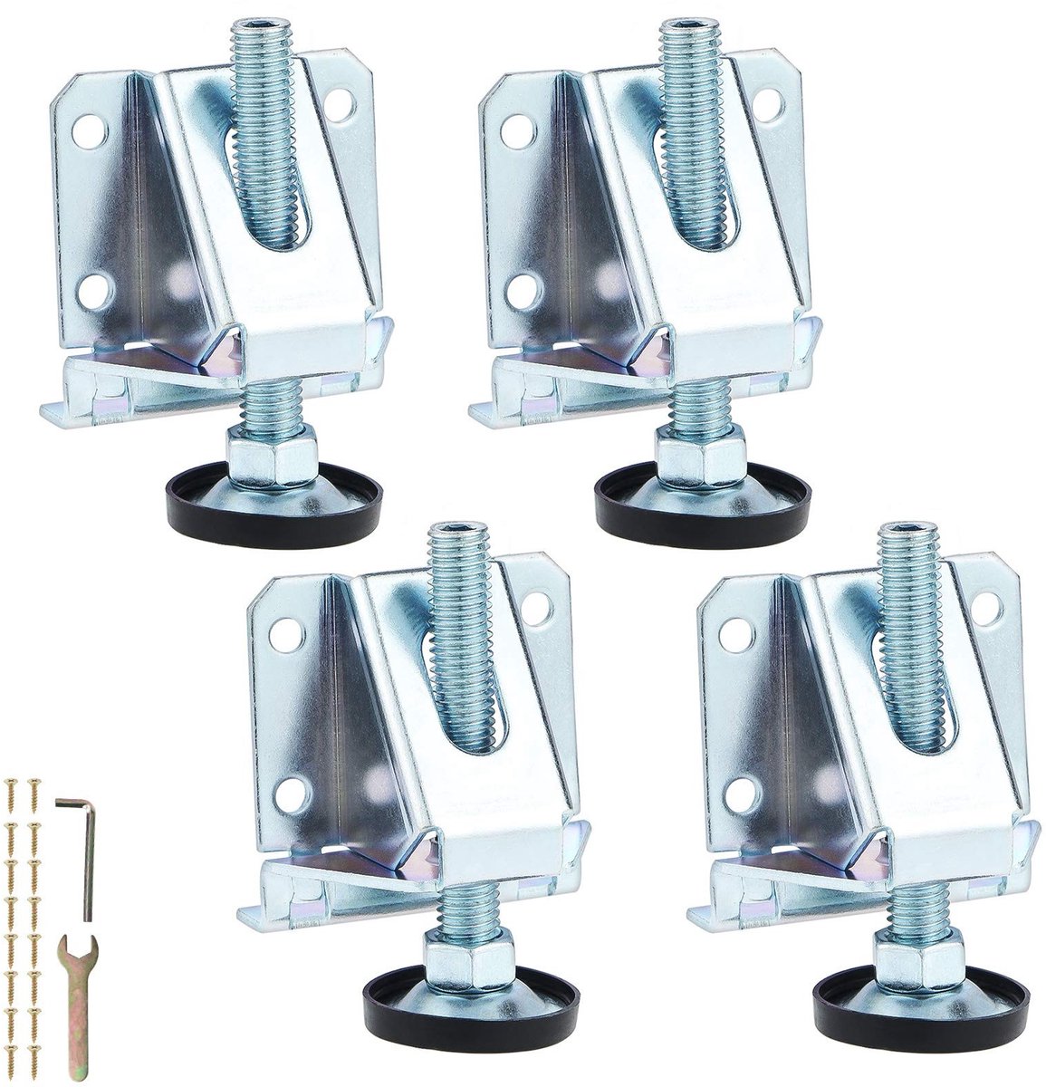 Dailygoods- Nivelleringspoten set van 4 - Stabiele meubelpoten - Verstelbare meubelpootjes M10 - Draagvermogen 1000 KG - Eenvoudig te installeren - Beschermt meubels