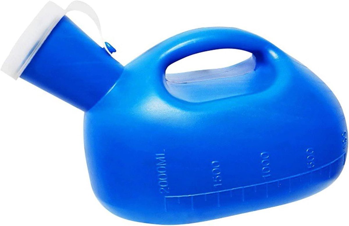 Draagbaar Urinoir - Urine Opvangbak - Incontinentie Hulp - Met Deksel - 2000 ML Capaciteit - Blauw