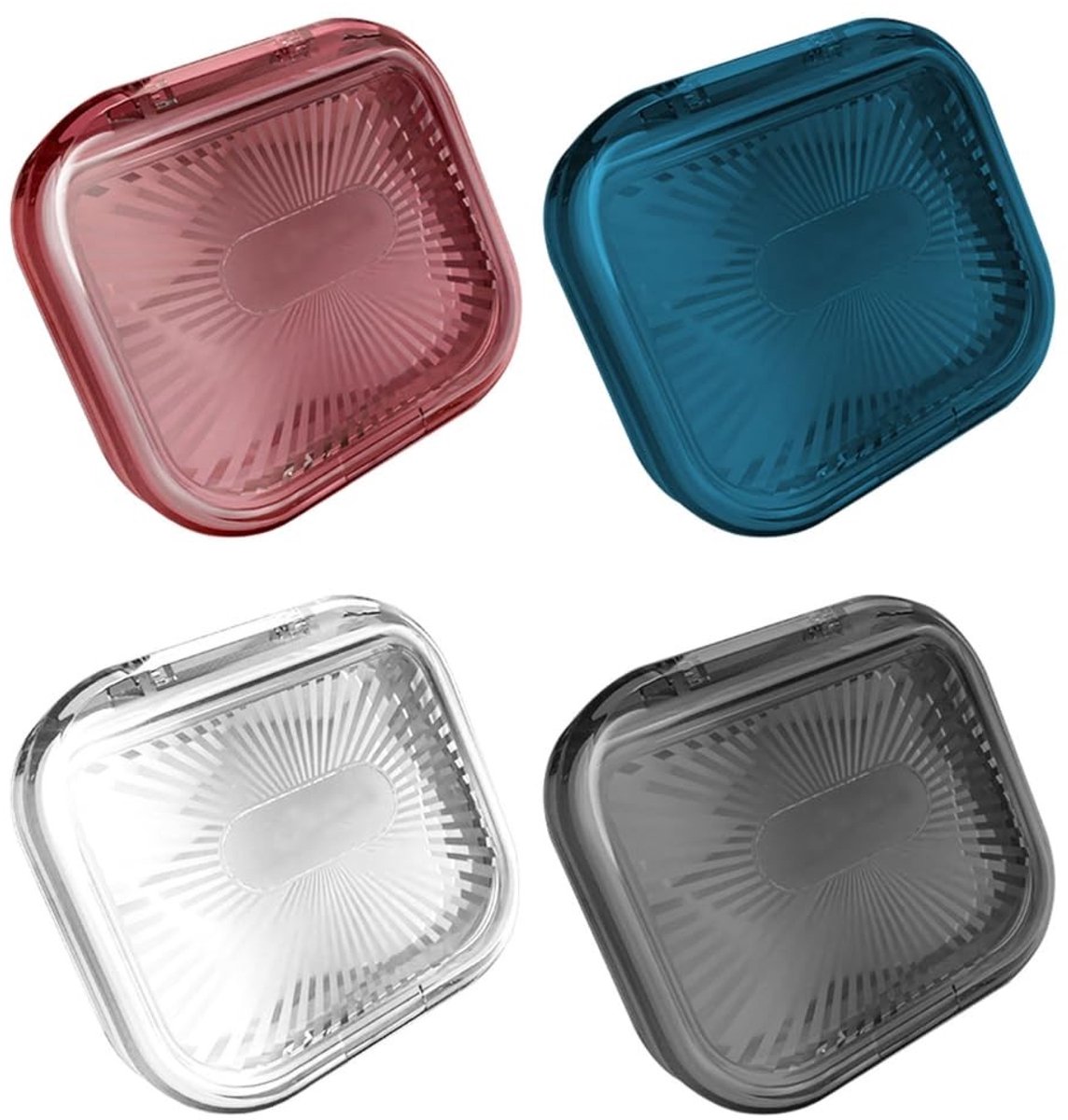 Dailygoods- Opbergdoos Waterdicht - Draagbare Opbergdoos - Orthodontische Doos - Compact - 3 Stuks - Ergonomisch Ontwerp - Opbergbox