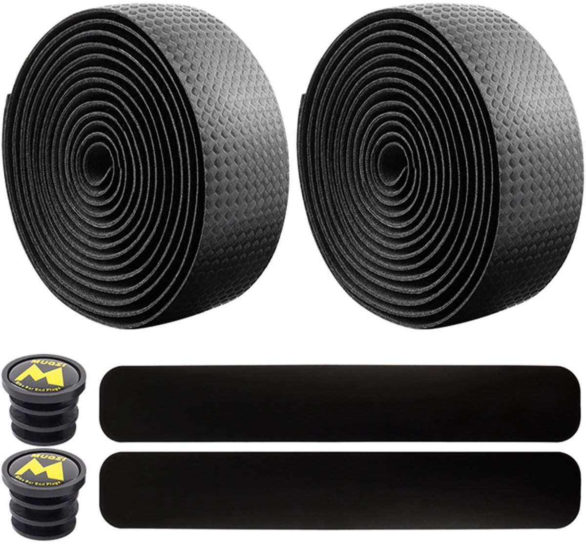 Dailygoods- Fietsstuurband Antislip - Stuurtape - Schokabsorberend - Gripband - Inclusief Eindtape en Eindplugafdekking - 200 x 3 cm