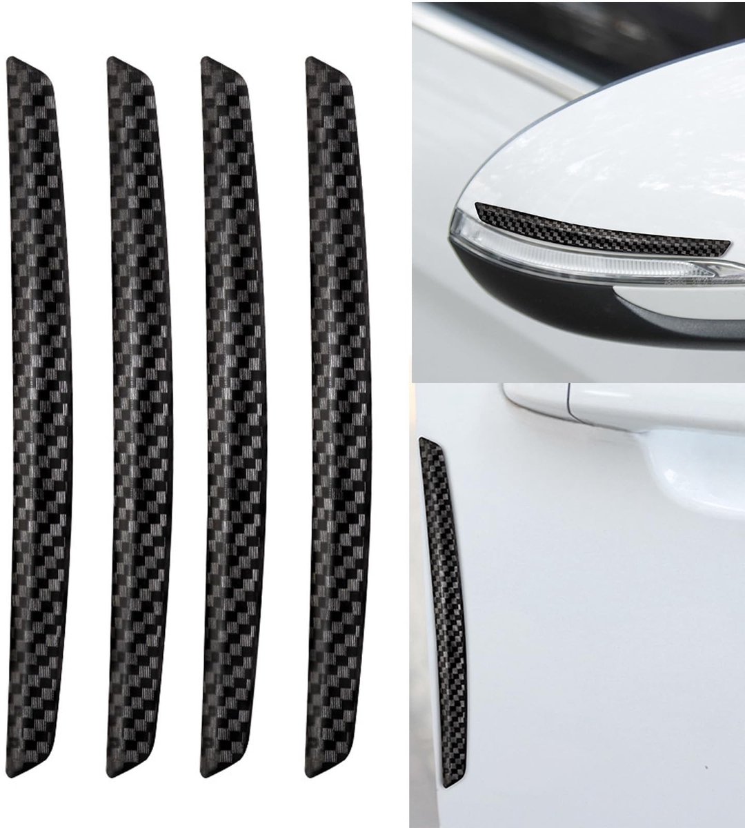 Dailygoods- Autodeurrandbescherming Hoogwaardig - Krasbestendig - Zwart - 4 Stuks - Duurzaam PVC - Eenvoudig te Installeren - Deurrandbeschermer
