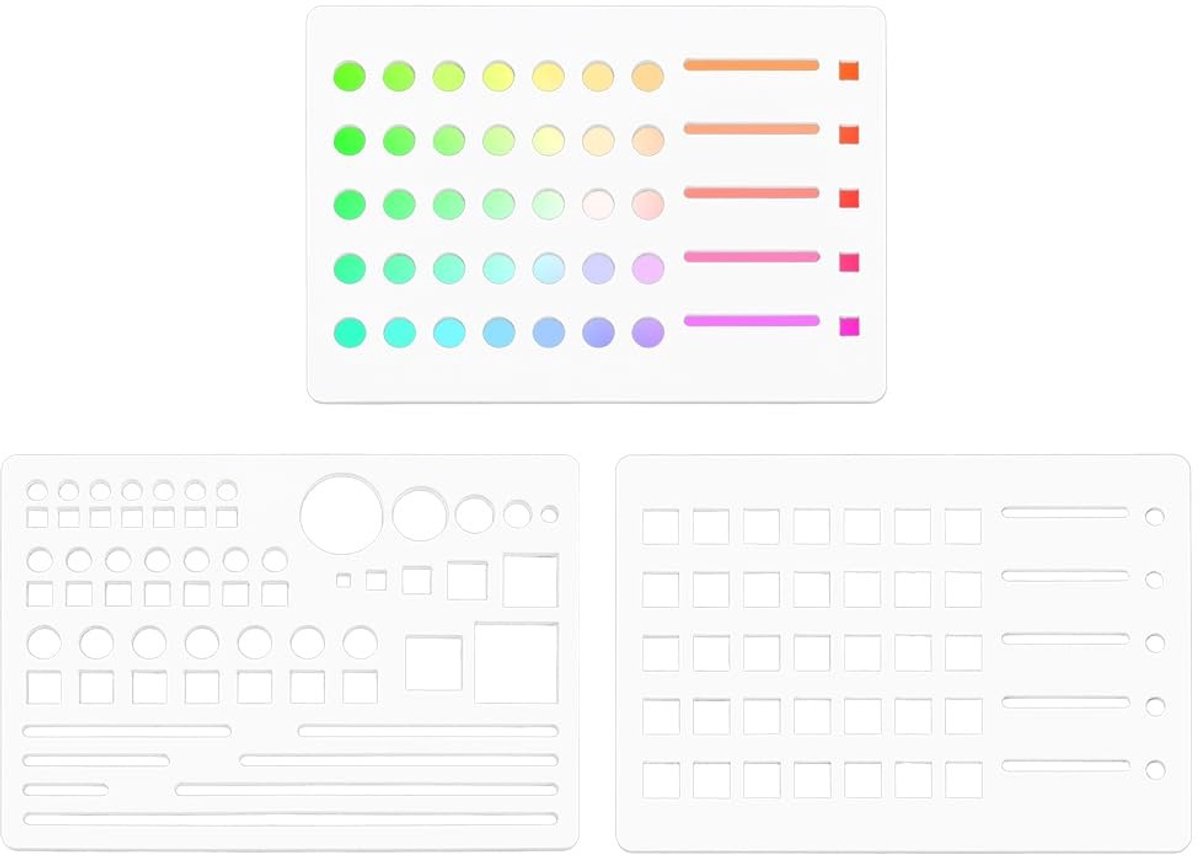 Dailygoods- Registratiesjabloon 3 Stuks - Flexibele Plannersjabloon - Herbruikbare Kalenderplanners - Duurzaam Schrijfgereedschap - Afmetingen 105 x 74 mm - Dikte 3 mm - Journaling