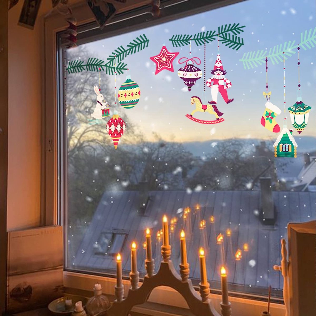 Dailygoods- Raamstickers Dubbelzijdig - Privacybescherming - Anti-UV - Statische Film - Kerstdecoratie - Duurzaam Materiaal - Raamdecoratie
