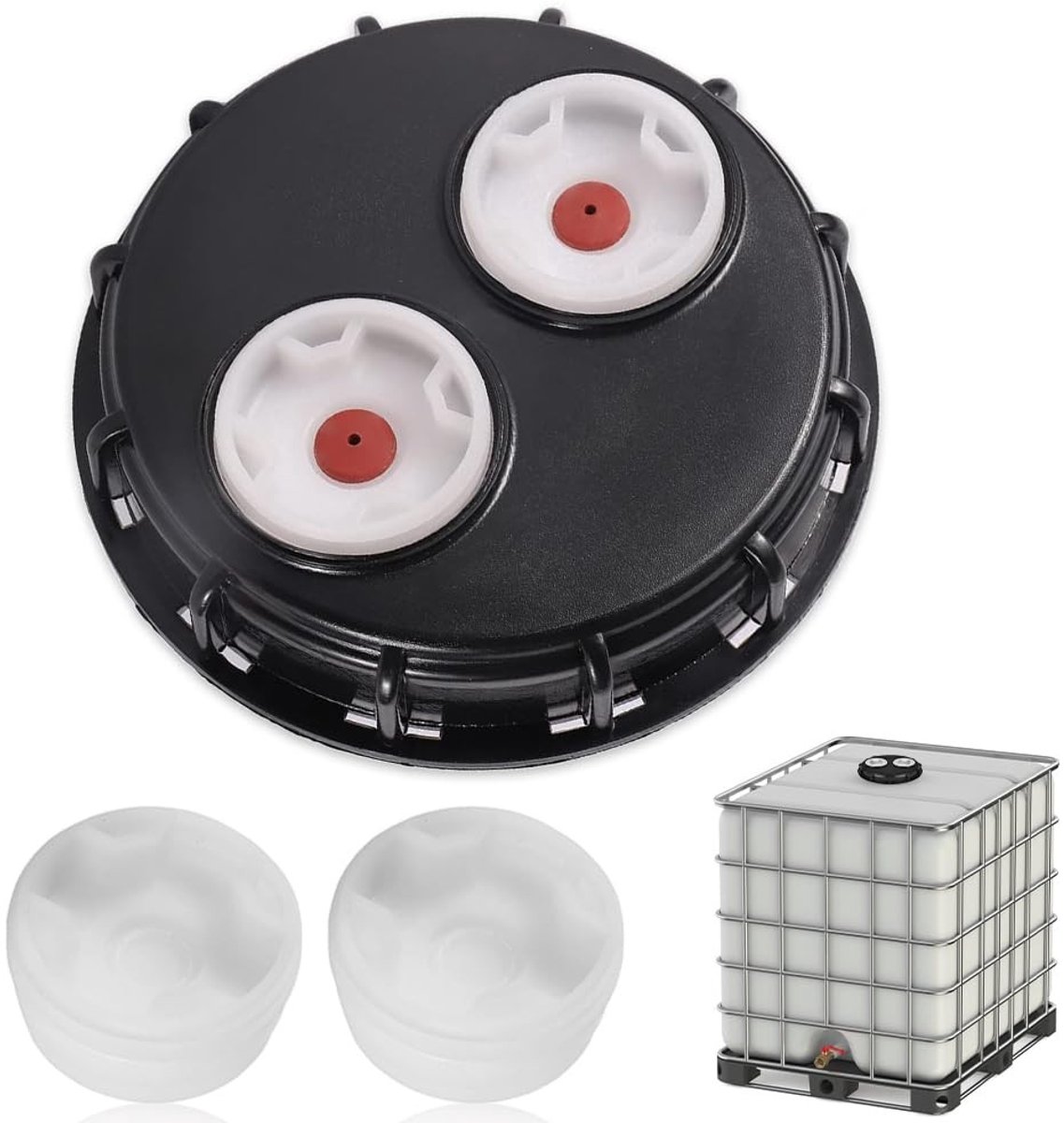 Dailygoods- IBC Tankdeksel Geventileerd - 163 mm - Dubbele Ontluchtingsgaten - IBC-tankaccessoires - Hoogwaardig Kunststof - Corrosiebestendig