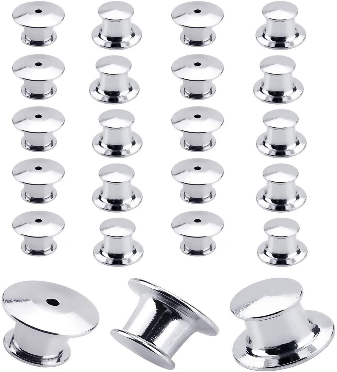 Dailygoods- Pinsluitingen 20 stuks - Metalen Vergrendeling - Roestvrij - Duurzaam - Voor Sieraden - 1 cm Diameter - Badgehouder