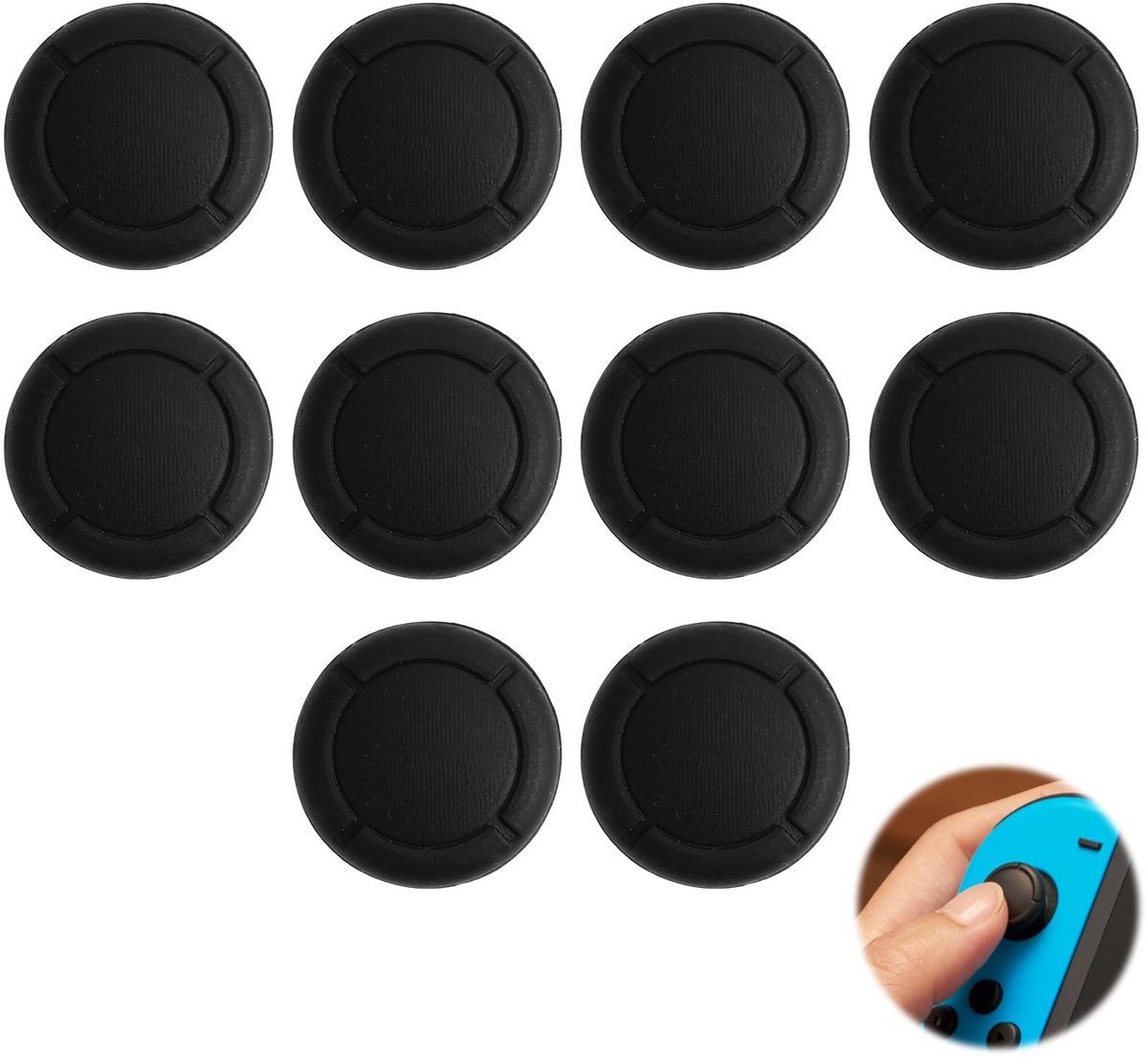 Dailygoods- Joystick-doppen set van 10 - Siliconen - Vervangende joystick-doppen - Bescherming voor controller - Compatibel met Lite/OLED - Verbeterde grip en comfort - Controller Grips