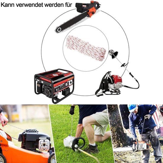 Dailygoods- Startkabel 10 meter - Vervangingstouw voor grasmaaiers/trimmers - Geschikt voor motorzagen/sneeuwblazers - Polyester materiaal - Lichtgewicht 110 g - Gevlochten met glad oppervlak - Starttouw van Dailygoods — afbeelding 5