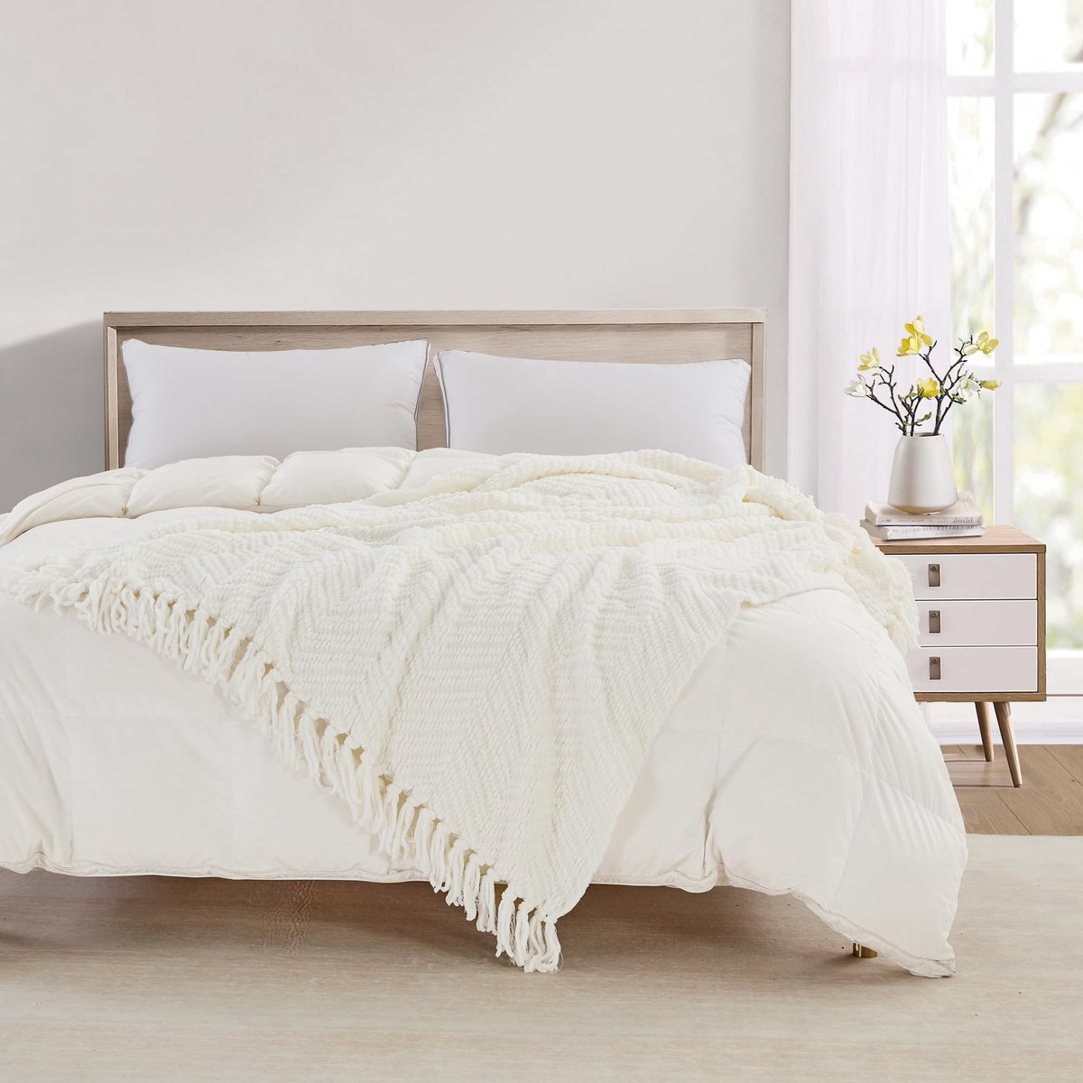 Dailygoods- Plaid Ademend 127x152 cm - Zachte Chenille - Boerderijstijl - Decoratie voor Bank/Bed - Lichtgewicht en Warm - Hoogwaardige Kwaliteit - Deken