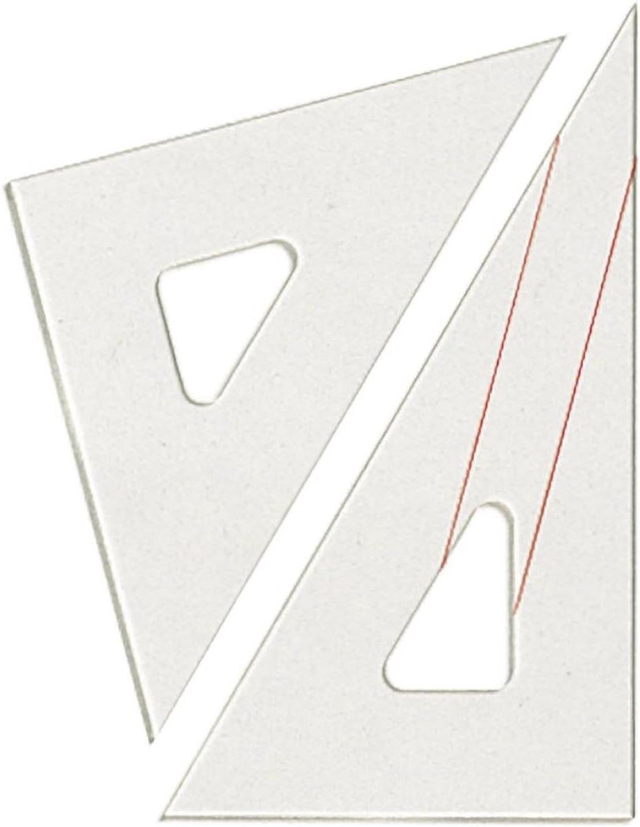 Geometrische Driehoek - Tekendriehoek School - Nauwkeurig Tekenen - 15 Graden Hoek - 24 cm - Rood