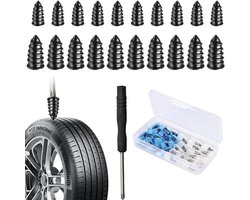 Bandenreparatieset - Pechset Schroeven - Band Lek Repareren - Hittebestendig Rubber - 20 Stuks - Zwart