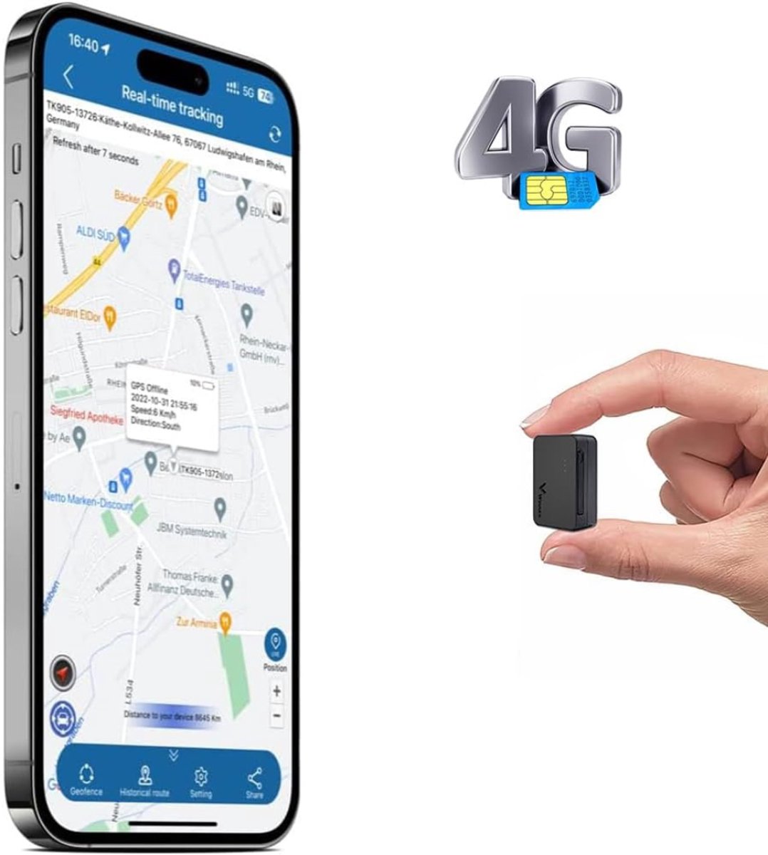 QUOVO® GPS Tracker Fiets - GPS Tracker Kind - GPS Tracker Hond - Zwart - 6cm x 4cm x 3cm