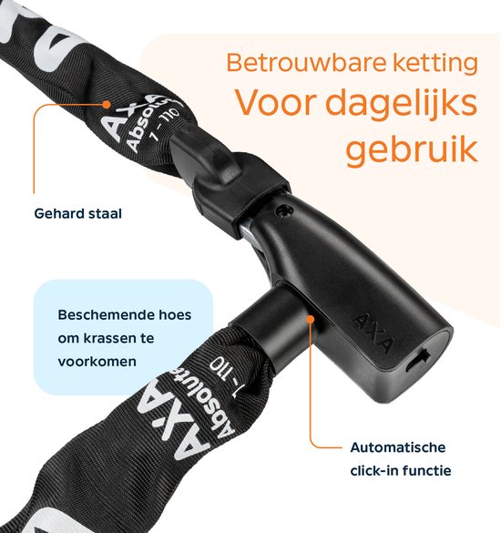 AXA Absolute 7-110kettingslot - Gehard Stalen Ketting - Fietsslot - 110 cm lang van AXA — afbeelding 3