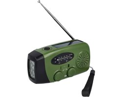 SafeSound Noodradio – Zonne-energie en Opwindbaar, Draagbare Emergency Radio met FM/AM, Zaklamp en Powerbank