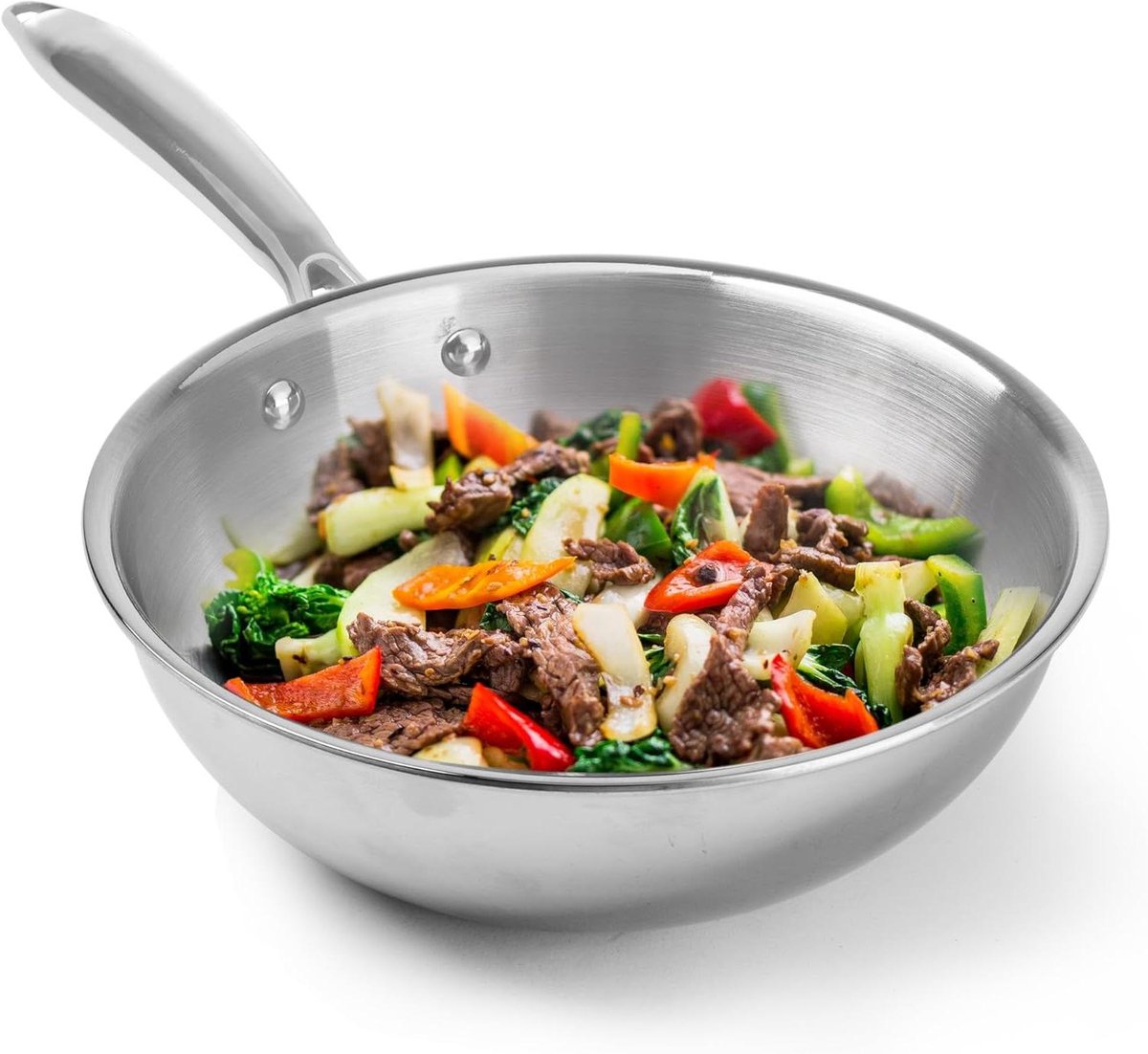 Triply Wok - Roerbakpan - Gerechten Bereiden - Gelijkmatige Warmte - 20 cm - Roestvrij Staal