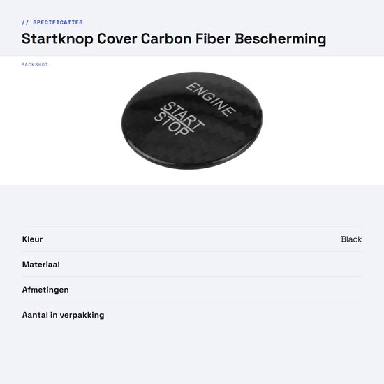 Startknop Cover - 36mm Carbon Fiber - Engine Start Button Trim voor A B C GLC GLA CLA ML GL Class - Zwart van Merkloos	 — afbeelding 4