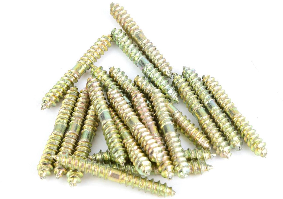 Dailygoods- Plugschroeven Dubbelzijdig 5x30mm - Zelftappend - IJzeren Galvaniseerd - 20 Stuks - Duurzaam - Kwaliteitscontrole Doorstaan - Houtschroeven